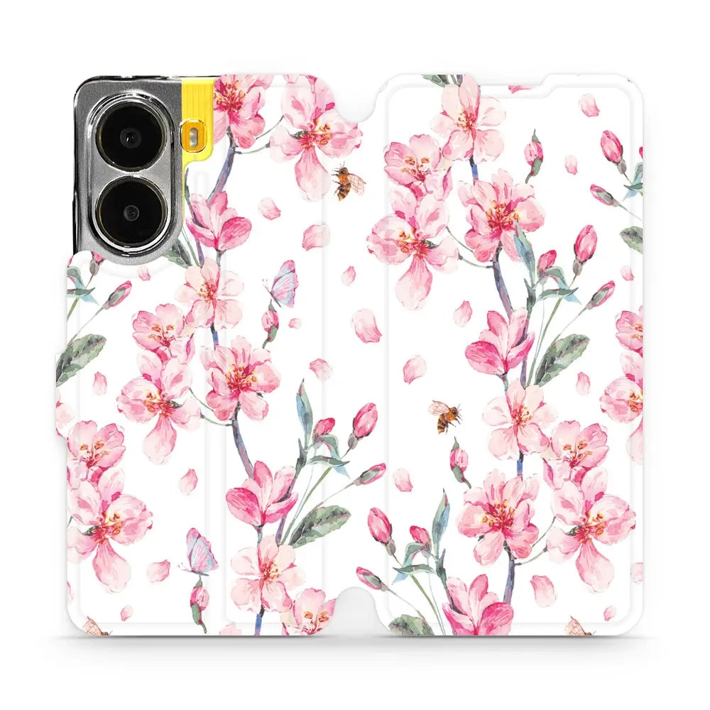 Handyhülle mit klappe für Xiaomi POCO X7 Pro, Mobiwear Book, Rosa Frühling