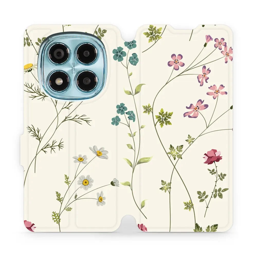 Handyhülle mit klappe für Xiaomi Redmi Note 14 Pro 4G, Mobiwear Book, Feldblumen