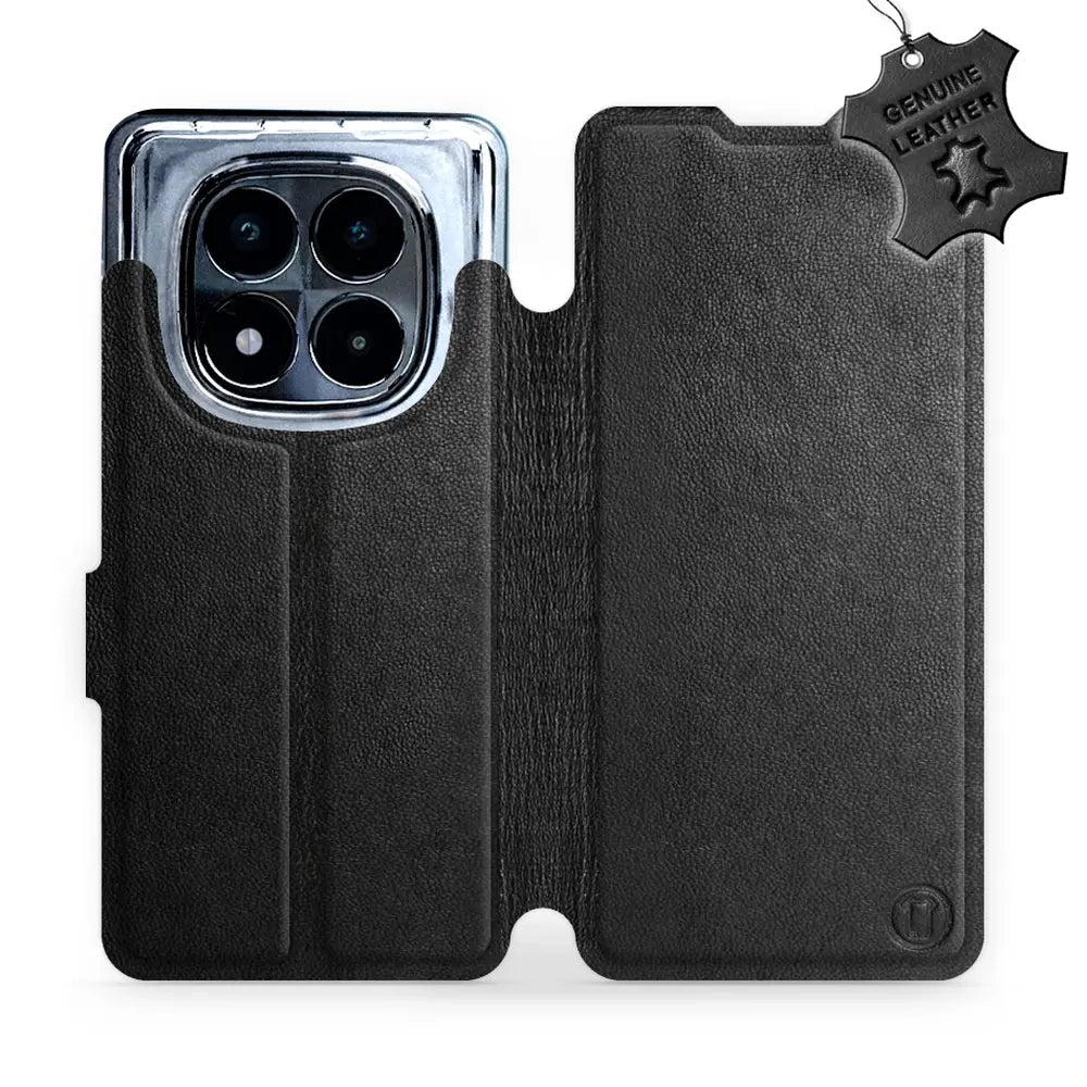 Echtleder Handyhülle für Xiaomi POCO X7, Mobiwear Leather, Schwarz