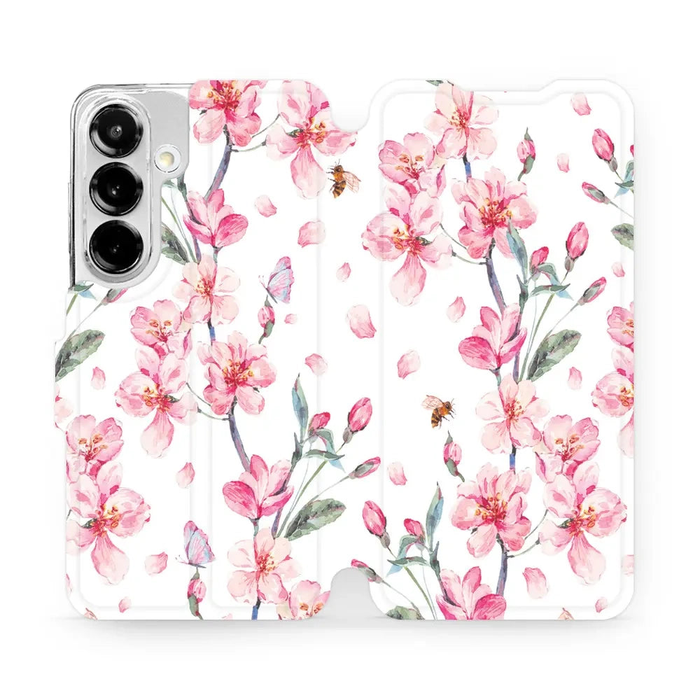 Handyhülle mit klappe für Galaxy S25, Mobiwear Book, Rosa Frühling