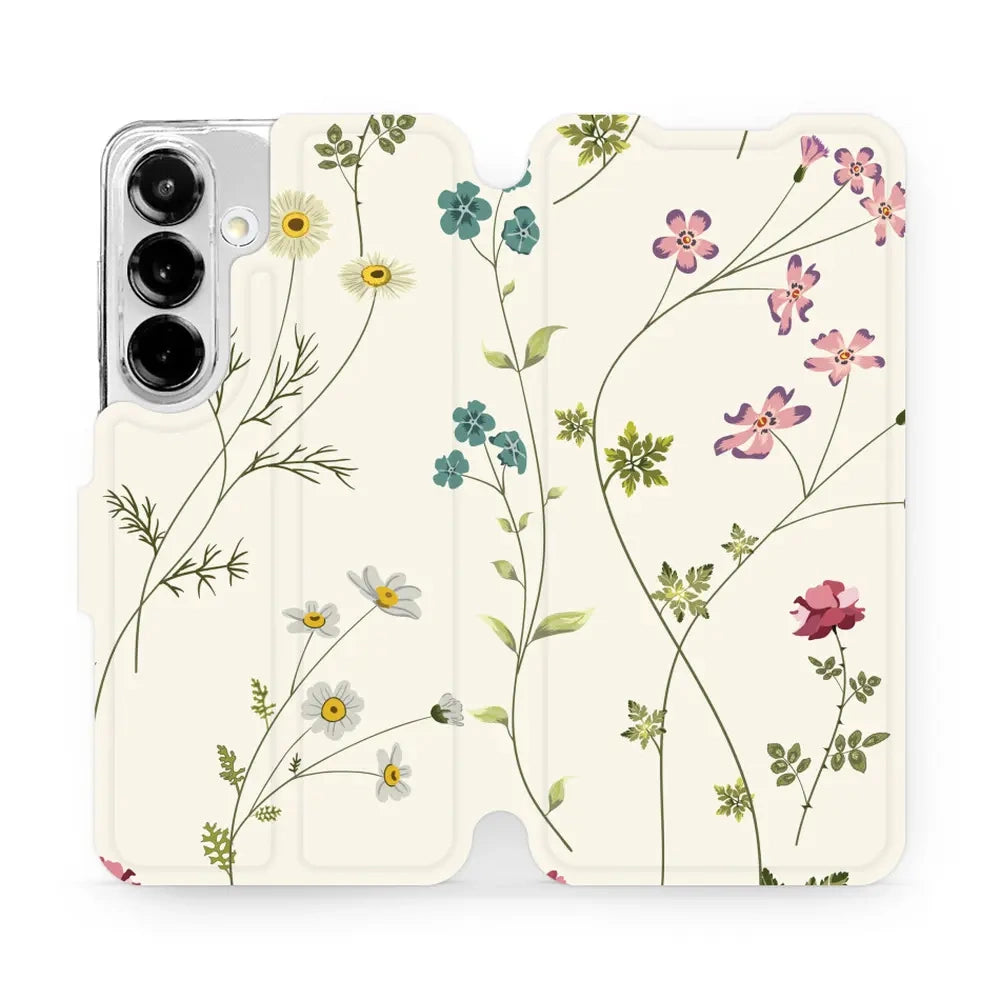 Handyhülle mit klappe für Galaxy S25, Mobiwear Book, Feldblumen