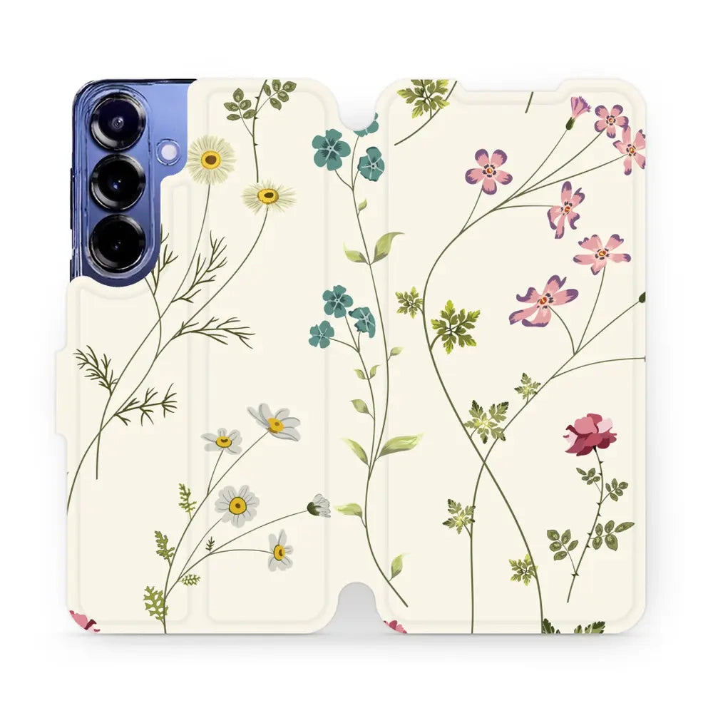 Handyhülle mit klappe für Galaxy S25 Plus, Mobiwear Book, Feldblumen
