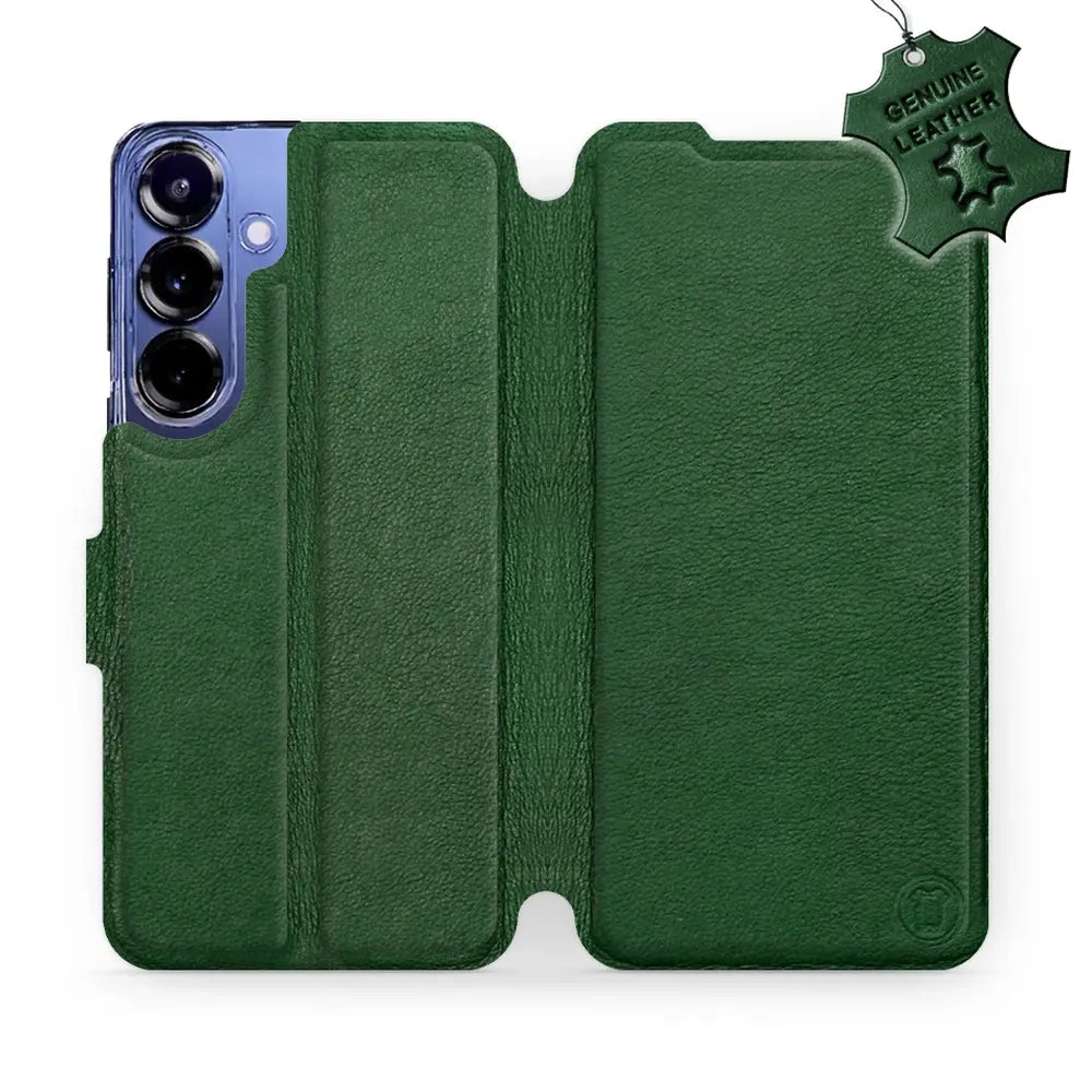Echtleder Handyhülle für Galaxy S25 Plus, Mobiwear Leather, Grün