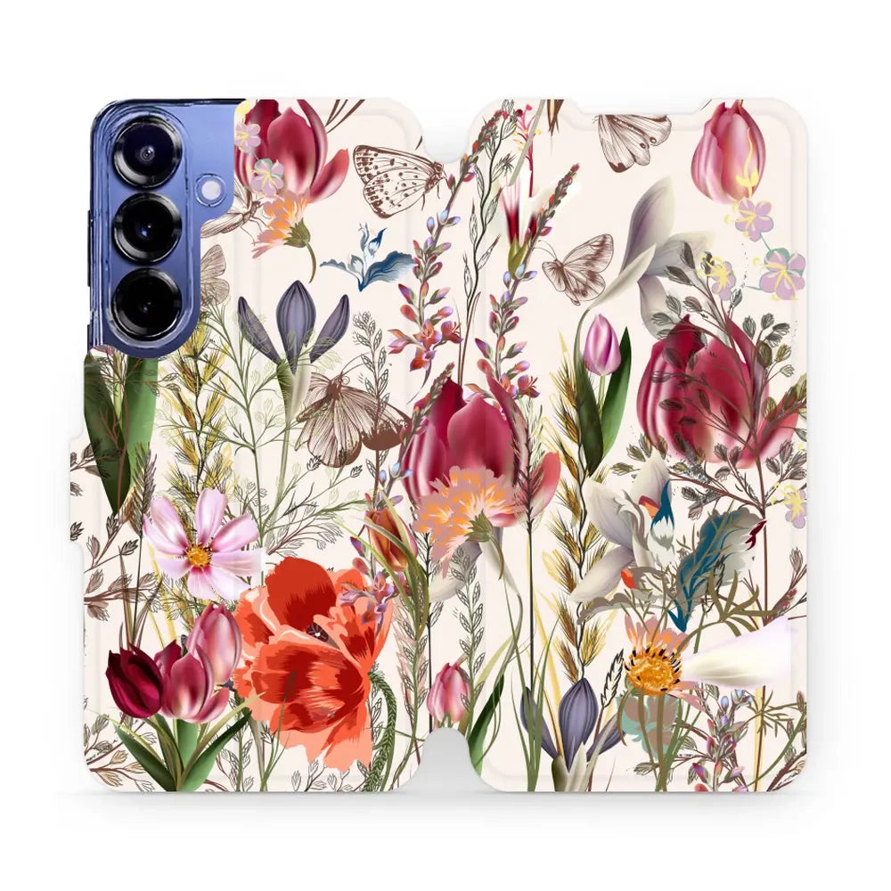 Handyhülle mit klappe für Galaxy S25 Plus, Mobiwear Book, Blumenstrauß