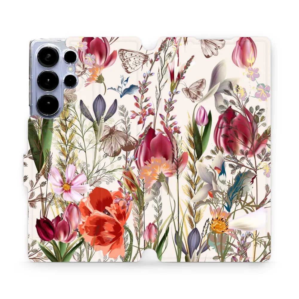 Handyhülle mit klappe für Galaxy S25 Ultra, Mobiwear Book, Blumenstrauß