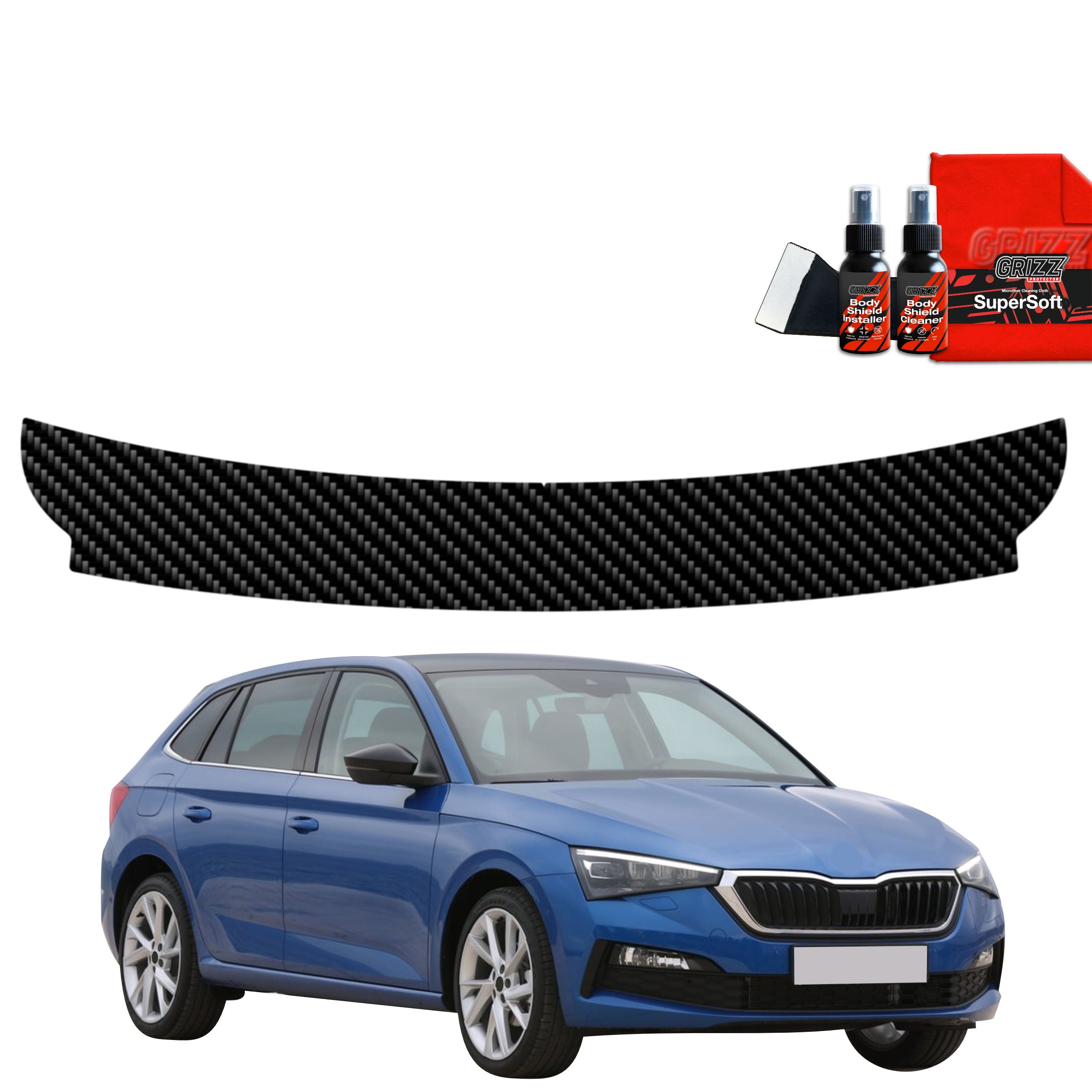 Kohlenstoff Schutzfolie Grizz Protector für Ladekante - Skoda Scala (2019- 2023)