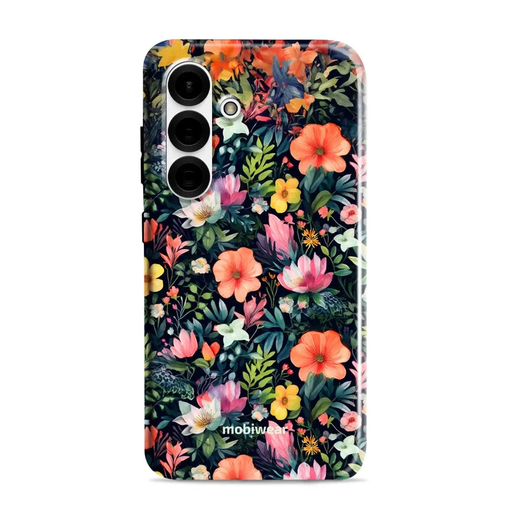 Handyhülle für Galaxy S25, Mobiwear Elite Pro, Bunt-Blumig