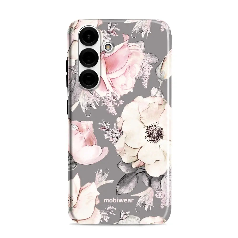 Handyhülle für Galaxy S25 Plus, Mobiwear Elite Pro, Rosa-Blumig