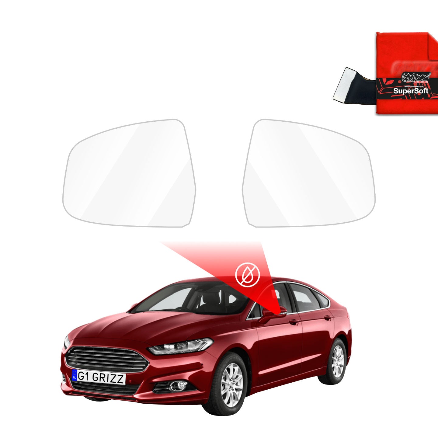 Regenschutzfolie Grizz Protector für Außenspiegel - Ford Mondeo Mk5 (2014-2019)