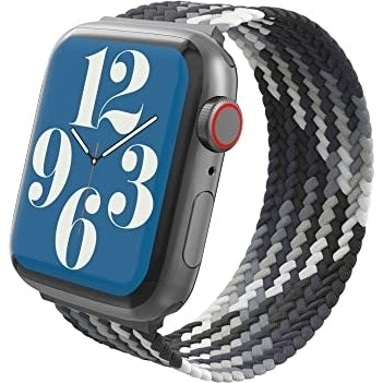 Armband für Apple Watch 44/45/46/49 mm, Zagg Gear4 Braided Watch Band, Größe M, Grau-Weiß (3/4)