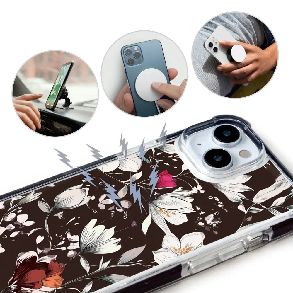 Handyhülle für iPhone 14 mit MagSafe, Mobiwear Elite Bumper, Nachtstrauß