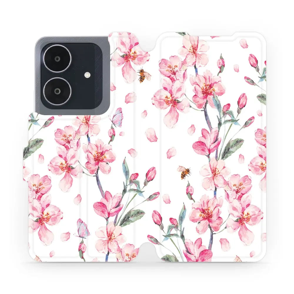 Handyhülle mit klappe für Realme Note 60, Mobiwear Book, Rosa Frühling