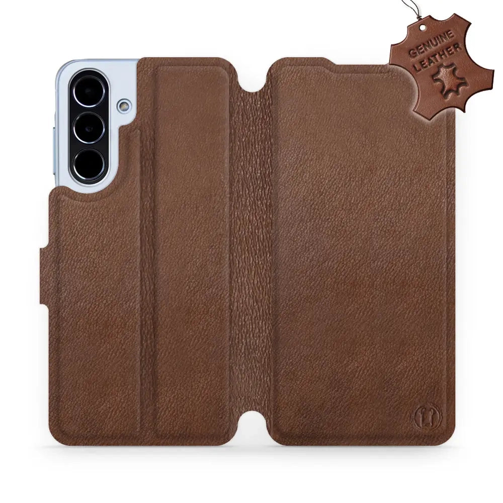 Echtleder Handyhülle für Galaxy A56 5G, Mobiwear Leather, Braun