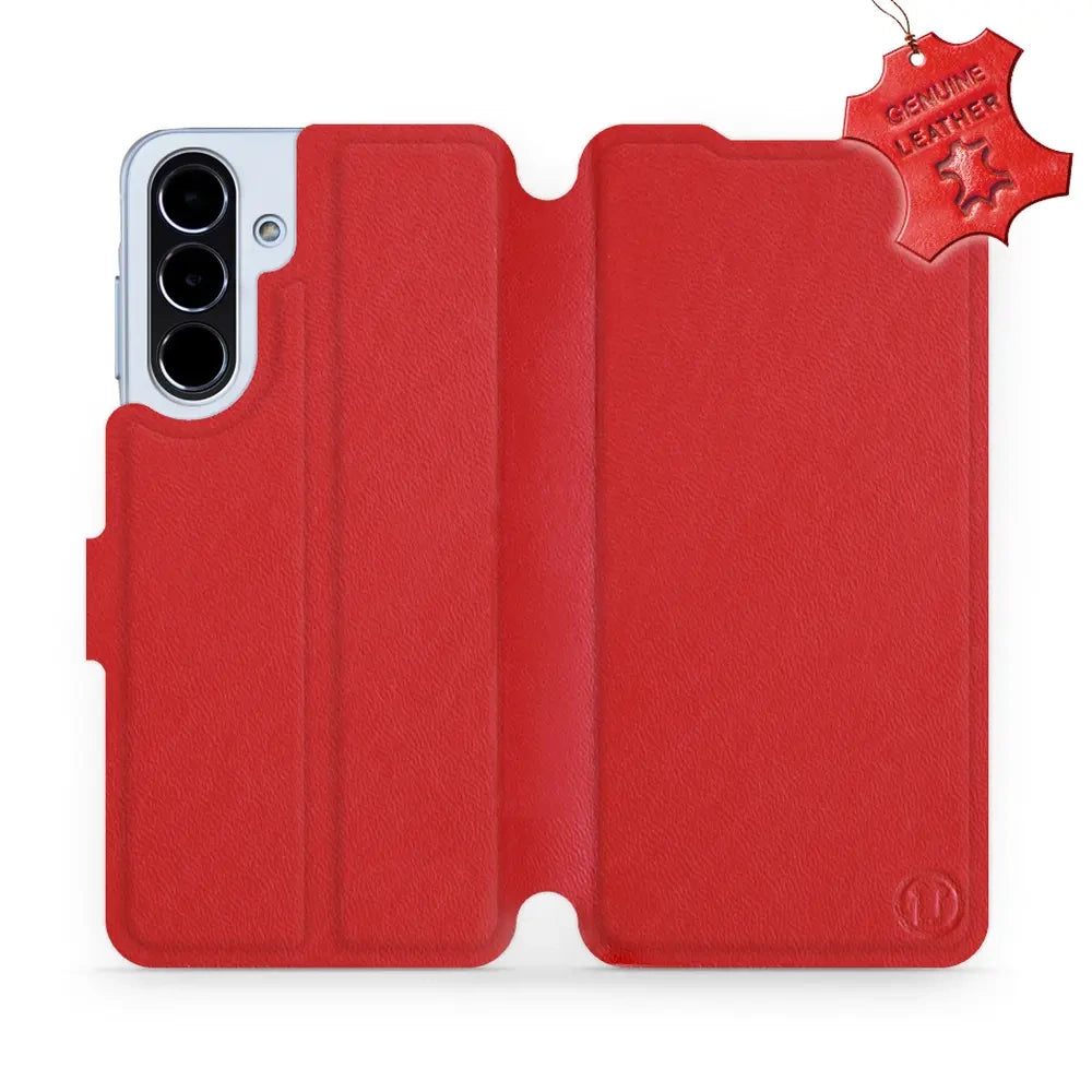 Echtleder Handyhülle für Galaxy A56 5G, Mobiwear Leather, Rot
