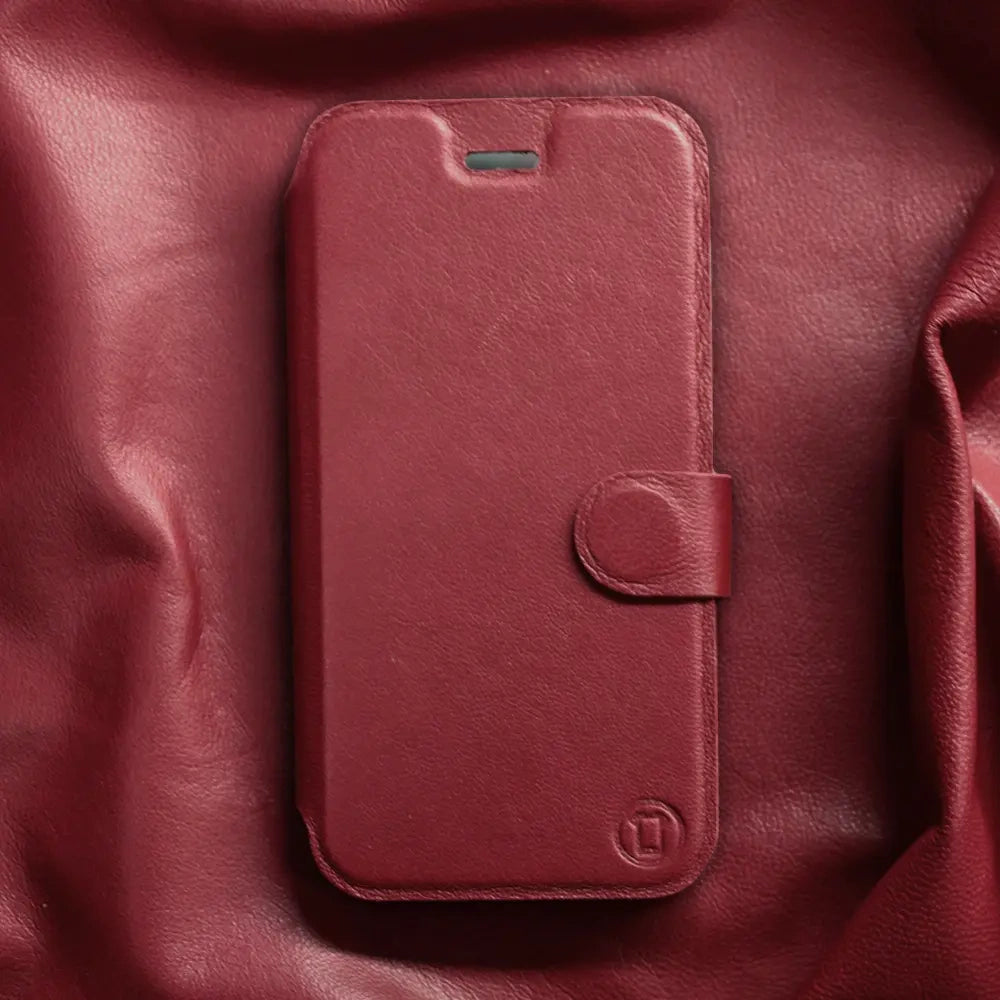 Echtleder Handyhülle für OnePlus 13R, Mobiwear Leather, Dunkelrot
