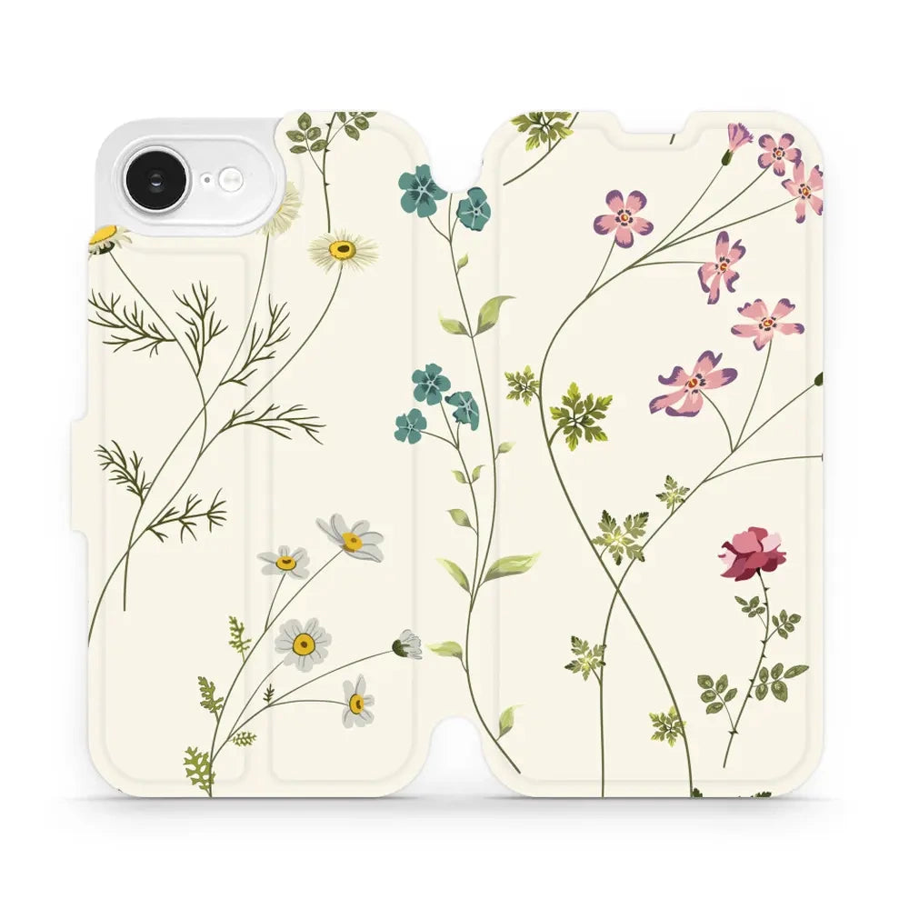 Handyhülle mit klappe für iPhone 17e / 16e, Mobiwear Book, Feldblumen