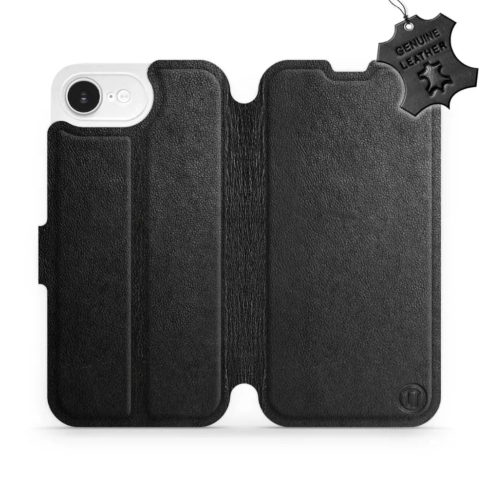Echtleder Handyhülle für iPhone 17e / 16e, Mobiwear Leather, Schwarz