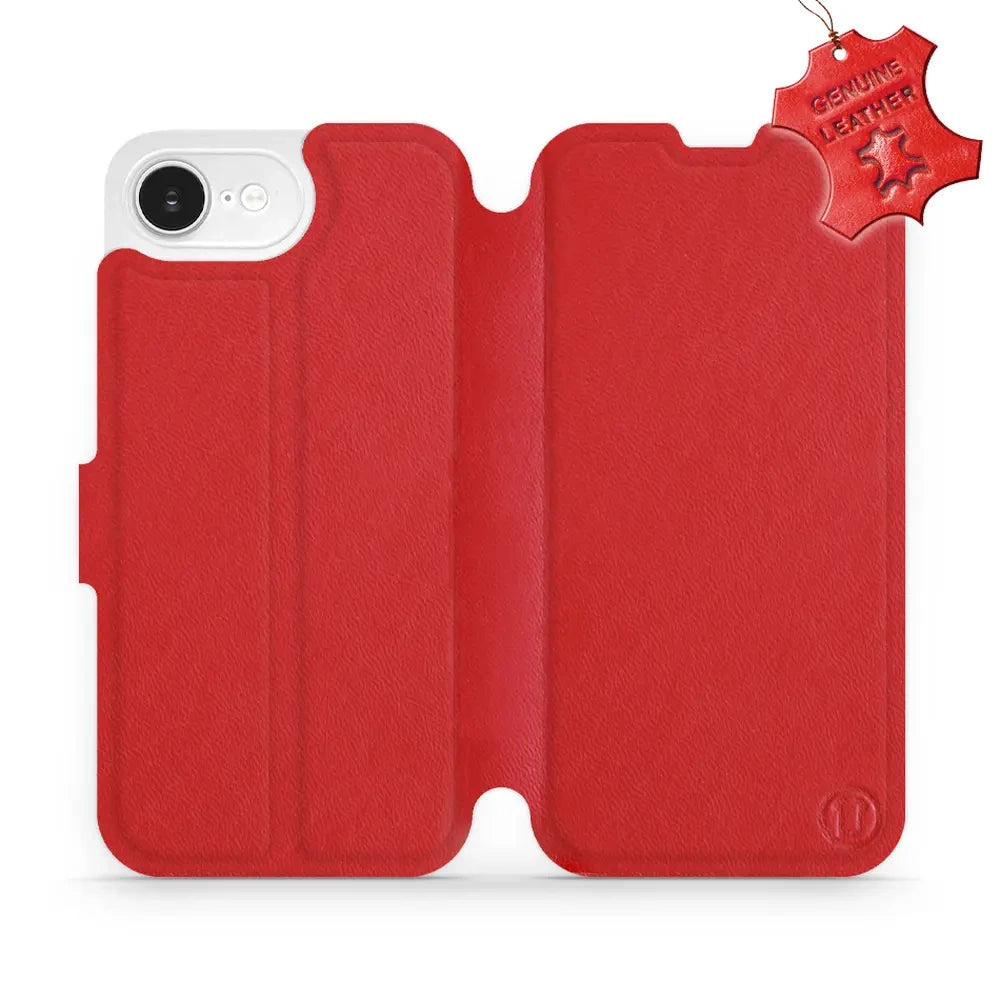 Echtleder Handyhülle für iPhone 17e / 16e, Mobiwear Leather, Rot