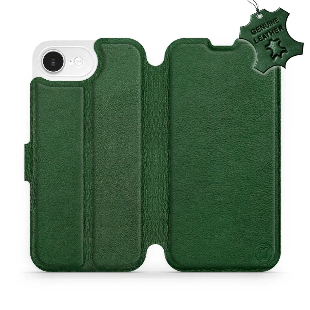 Echtleder Handyhülle für iPhone 17e / 16e, Mobiwear Leather, Grün