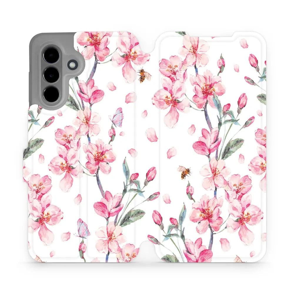 Handyhülle mit klappe für Galaxy A26 5G, Mobiwear Book, Rosa Frühling