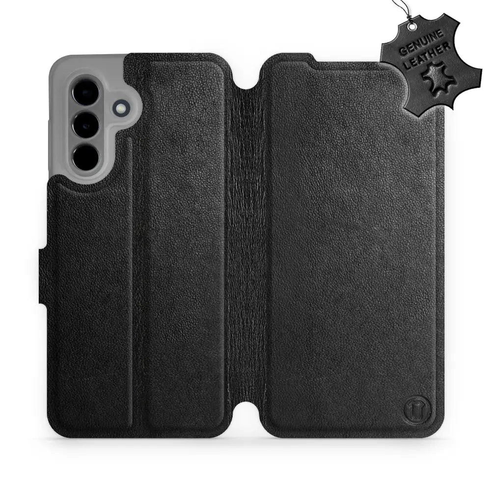 Echtleder Handyhülle für Galaxy A26 5G, Mobiwear Leather, Schwarz