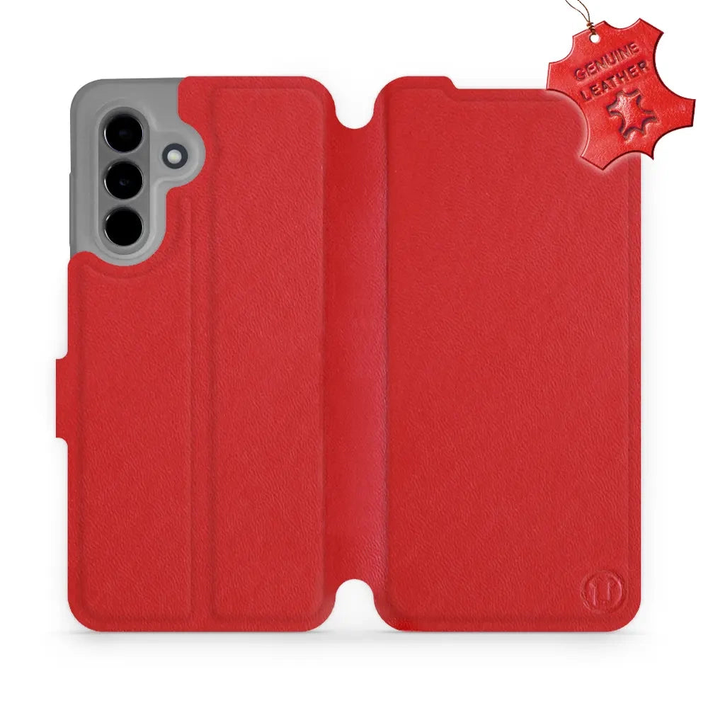 Echtleder Handyhülle für Galaxy A26 5G, Mobiwear Leather, Rot