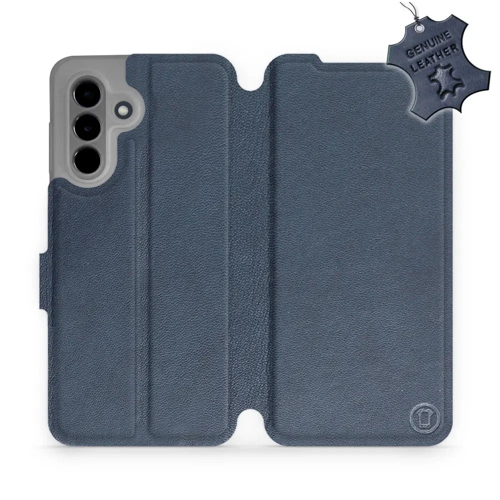Echtleder Handyhülle für Galaxy A26 5G, Mobiwear Leather, Dunkelblau