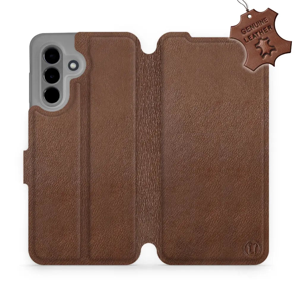Echtleder Handyhülle für Galaxy A36 5G, Mobiwear Leather, Braun