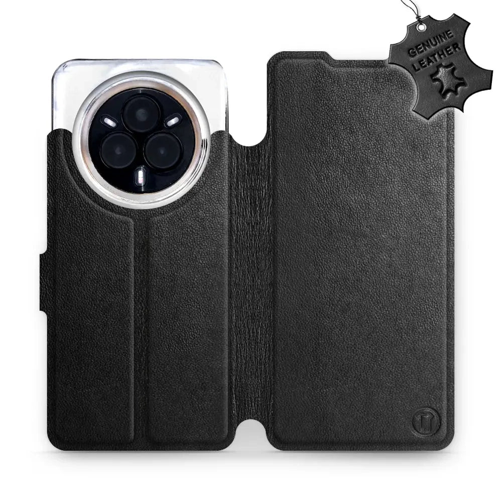 Echtleder Handyhülle für Realme 14 Pro 5G, Mobiwear Leather, Schwarz