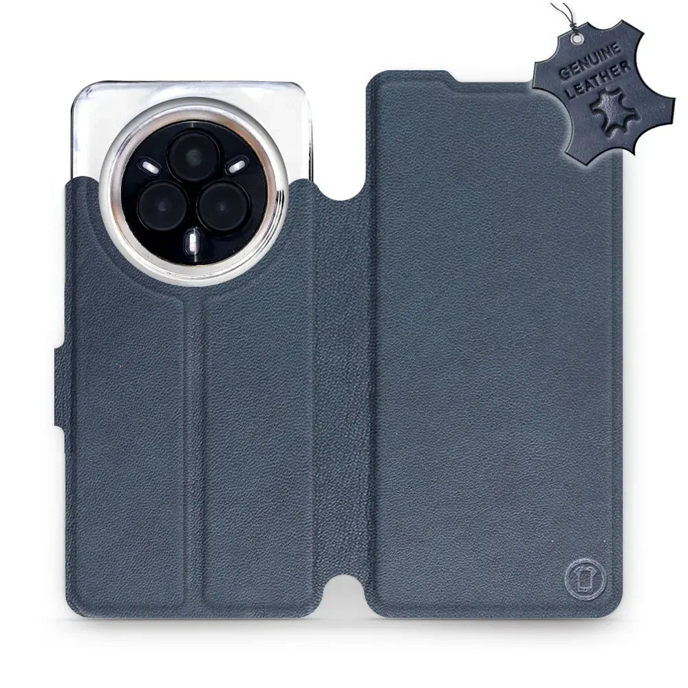 Echtleder Handyhülle für Realme 14 Pro 5G, Mobiwear Leather, Dunkelblau