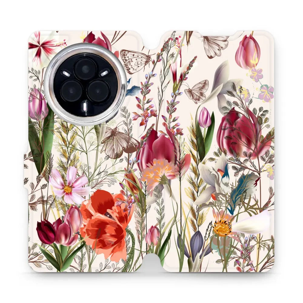 Handyhülle mit klappe für Realme 14 Pro 5G, Mobiwear Book, Blumenstrauß