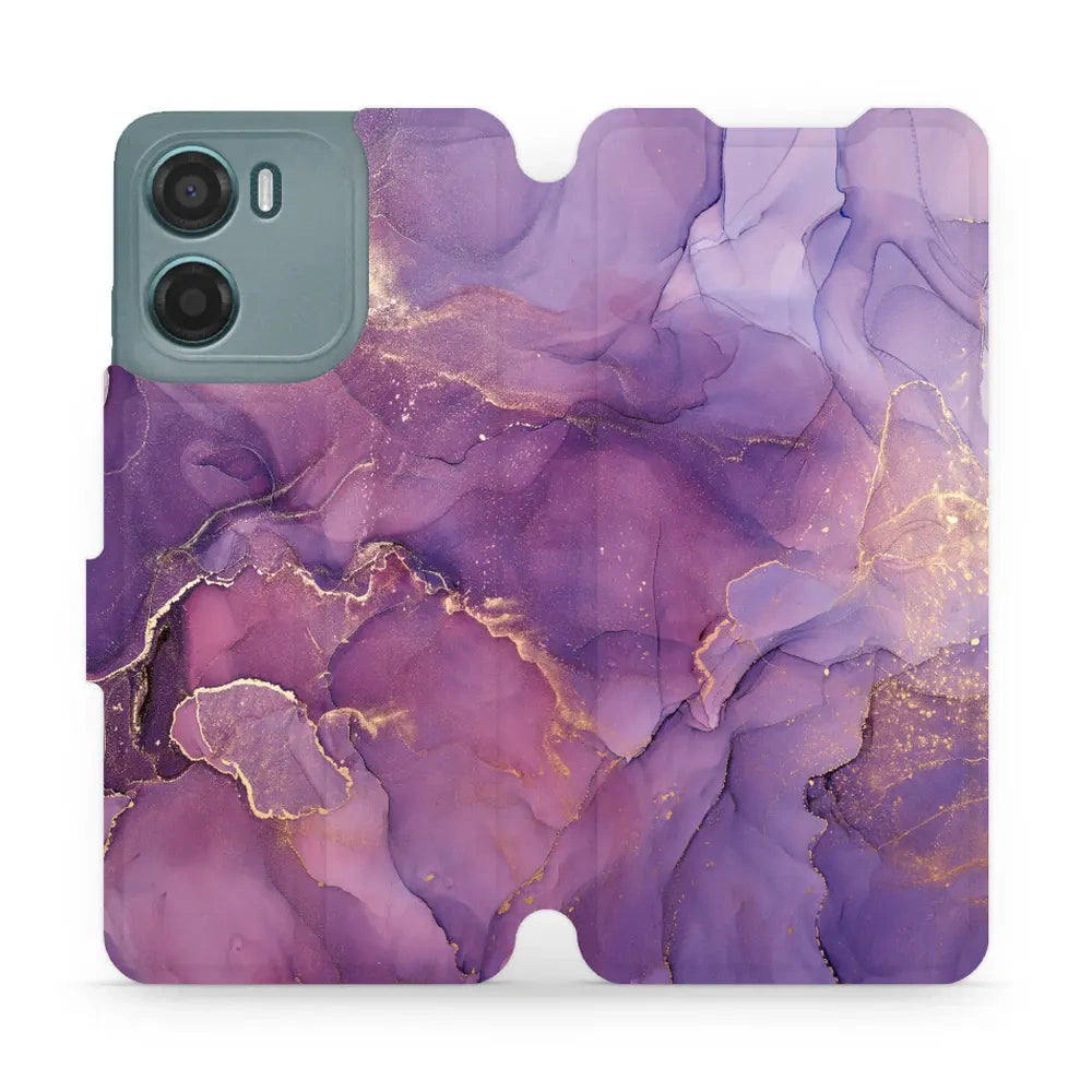Handyhülle mit klappe für Motorola Moto G05, Mobiwear Book, Violett