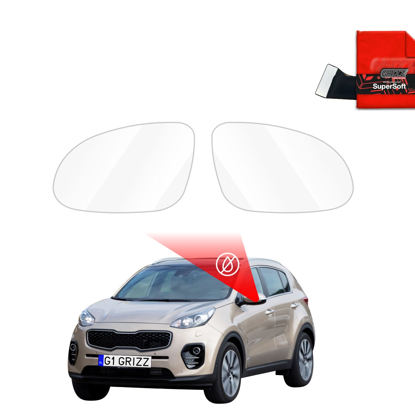 Regenschutzfolie Grizz Protector für Außenspiegel - Kia Sportage 4 (2018-2021)