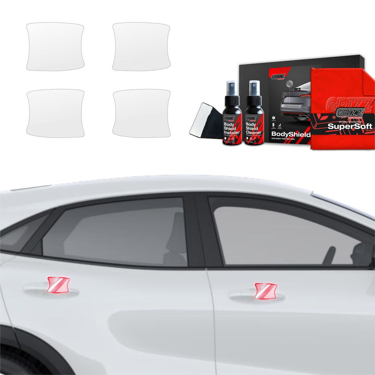 4in1 Schutzfolie Grizz Protector für Türgriffmulden - Ford Puma Facelift (2024-2026)