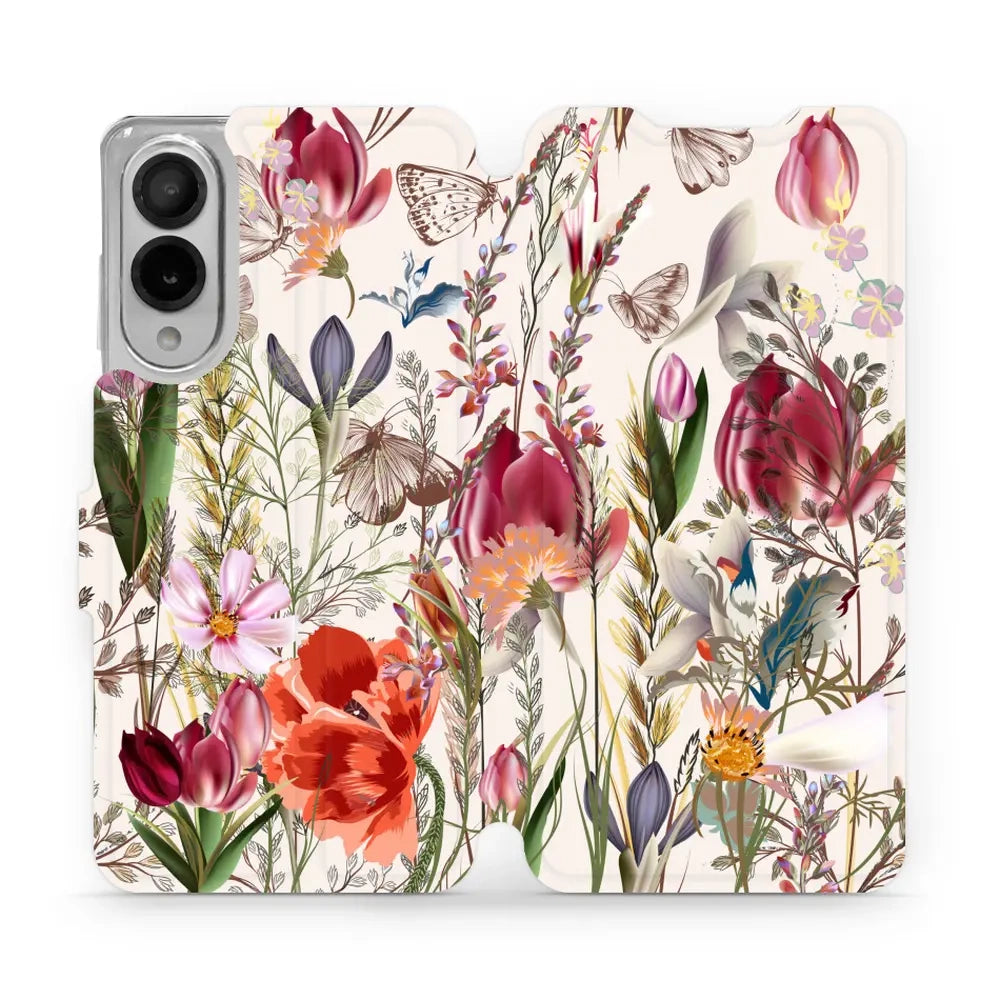 Handyhülle mit klappe für Galaxy S25 Edge, Mobiwear Book, Blumenstrauß