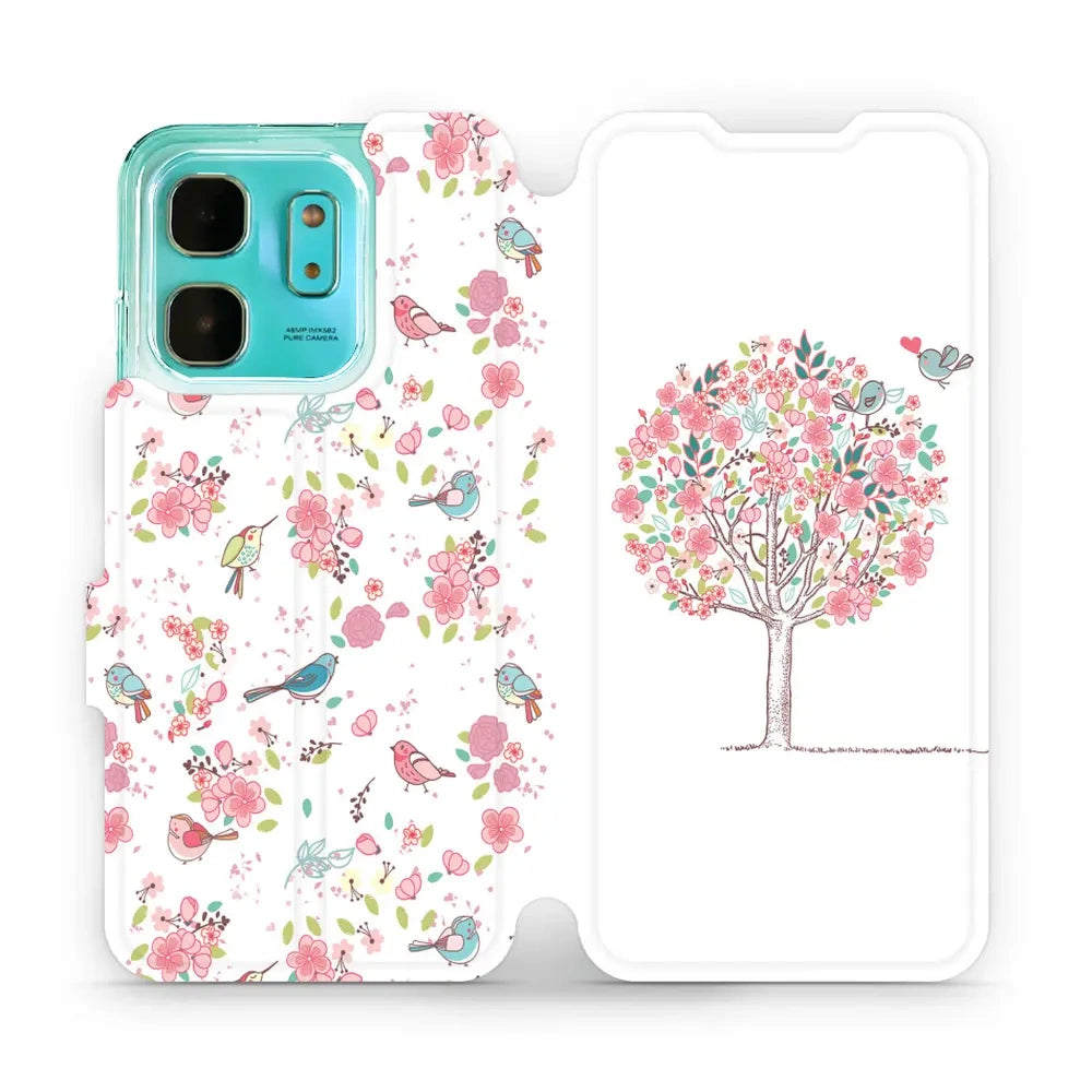 Handyhülle mit klappe für Infinix Hot 50i, Mobiwear Book, Rosa Hain