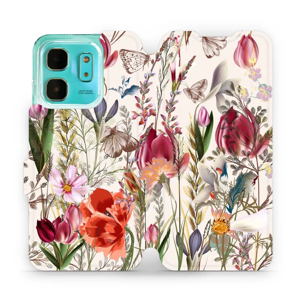 Handyhülle mit klappe für Infinix Hot 50i, Mobiwear Book, Blumenstrauß