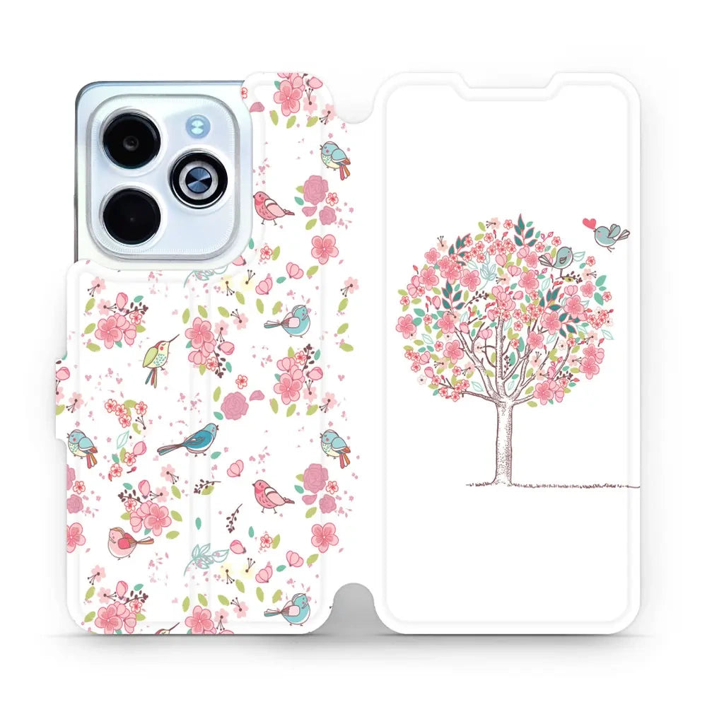 Handyhülle mit klappe für Infinix Hot 40i, Mobiwear Book, Rosa Hain