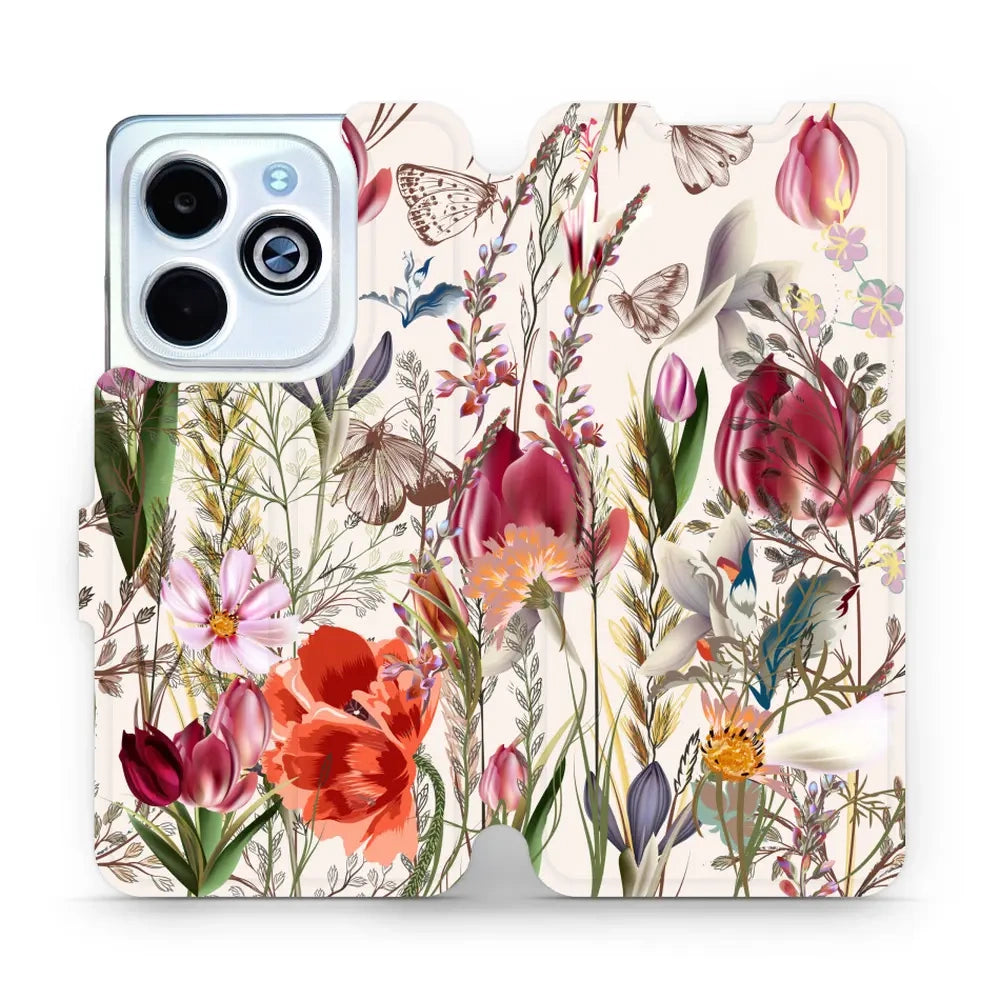 Handyhülle mit klappe für Infinix Hot 40i, Mobiwear Book, Blumenstrauß