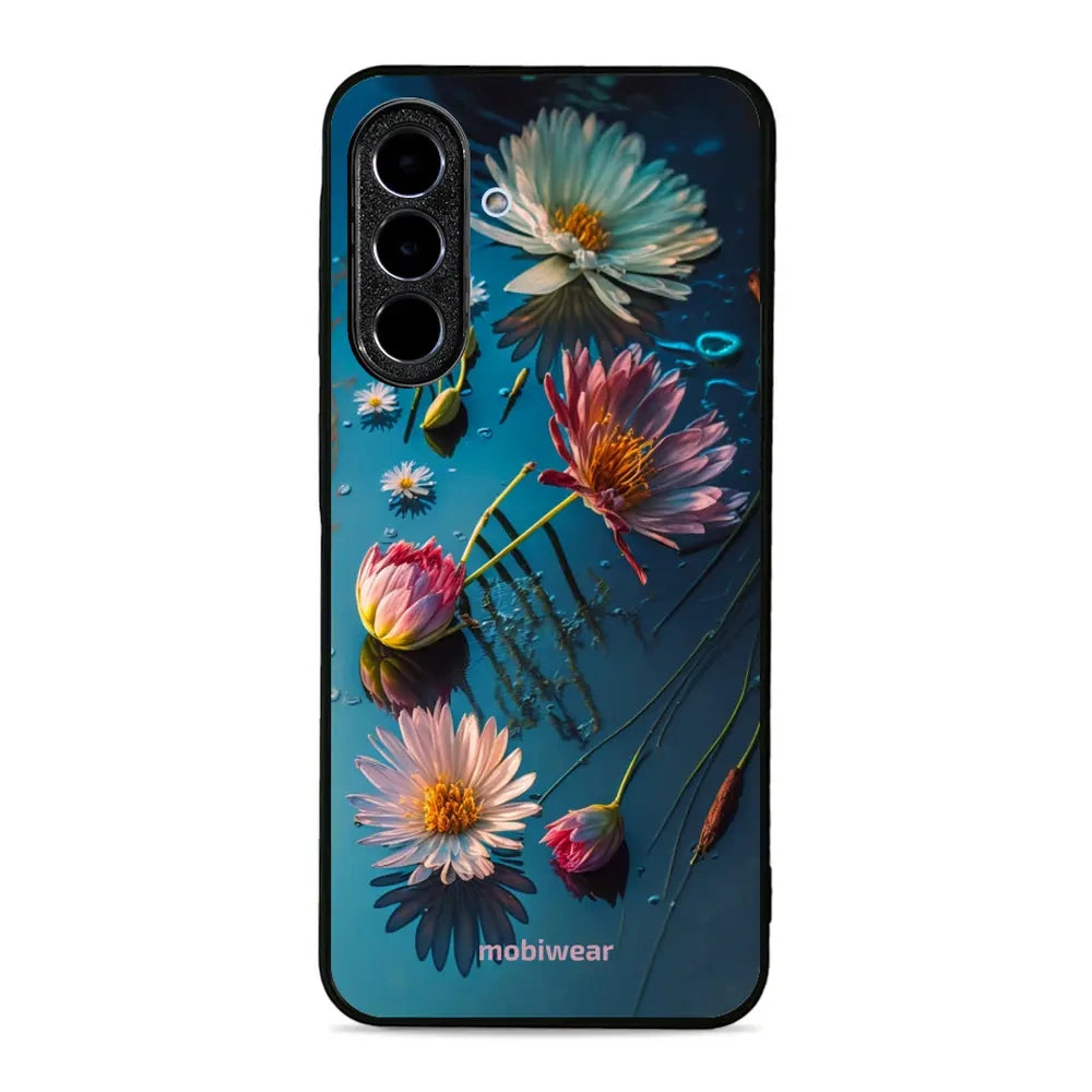 Handyhülle für Galaxy A36 5G, Mobiwear Glossy Case, Blau-Blumig