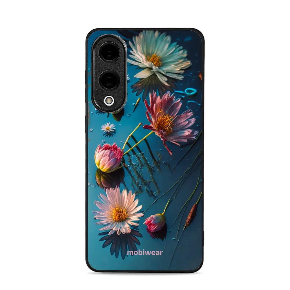 Handyhülle für Galaxy S25 Edge, Mobiwear Glossy Case, Blau-Blumig