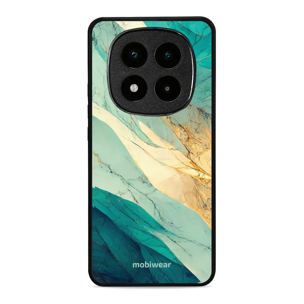 Handyhülle für Xiaomi POCO X7, Mobiwear Glossy Case, Türkis-Marmor