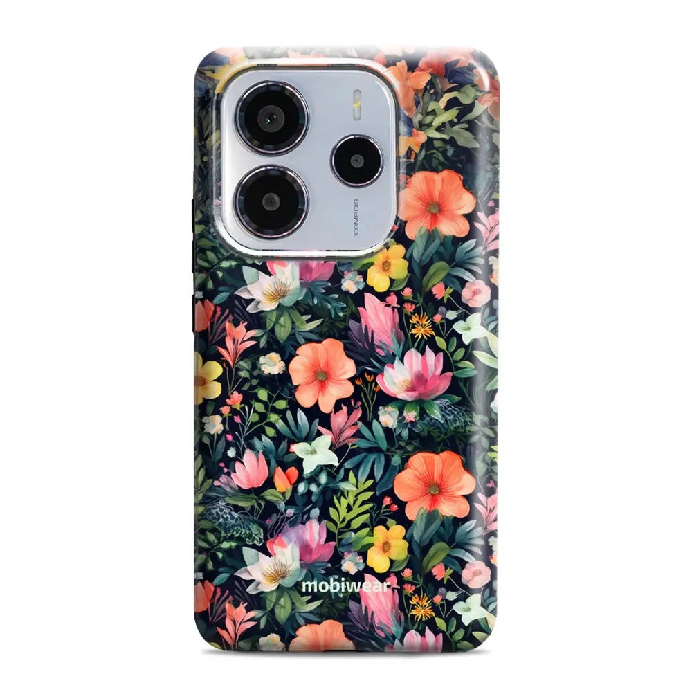 Handyhülle für Xiaomi Redmi Note 14 5G, Mobiwear Elite Pro, Bunt-Blumig