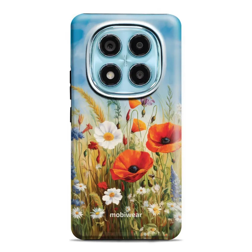 Handyhülle für Xiaomi Redmi Note 14 Pro 5G, Mobiwear Elite Pro, Wiesenblumen
