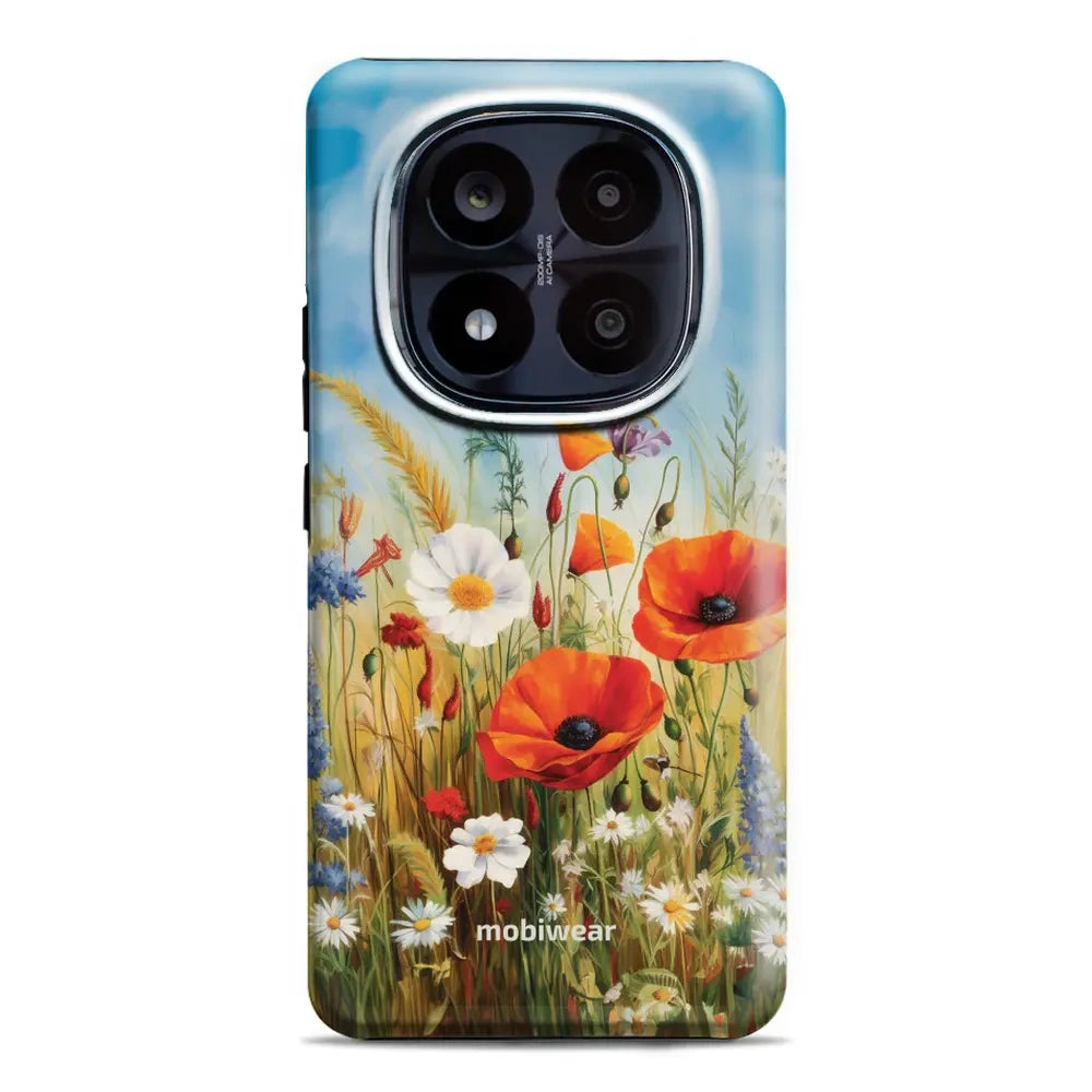 Handyhülle für Xiaomi Redmi Note 14 Pro Plus 5G, Mobiwear Elite Pro, Wiesenblumen