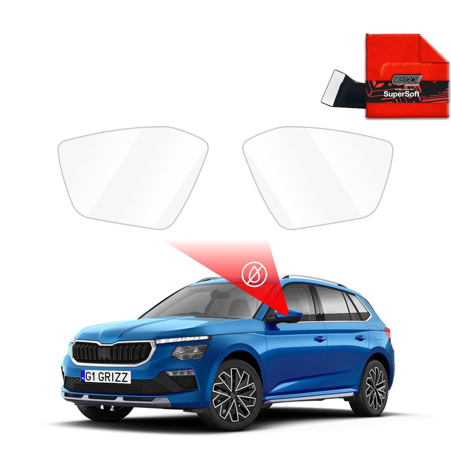 Regenschutzfolie Grizz Protector für Außenspiegel - Skoda Kamiq (2019-2023)