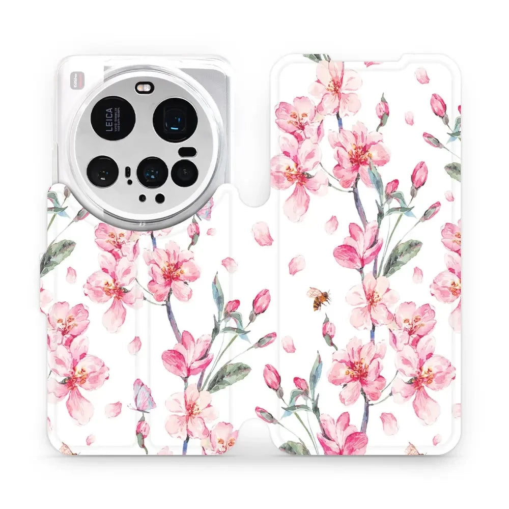 Handyhülle mit klappe für Xiaomi 15 Ultra, Mobiwear Book, Rosa Frühling