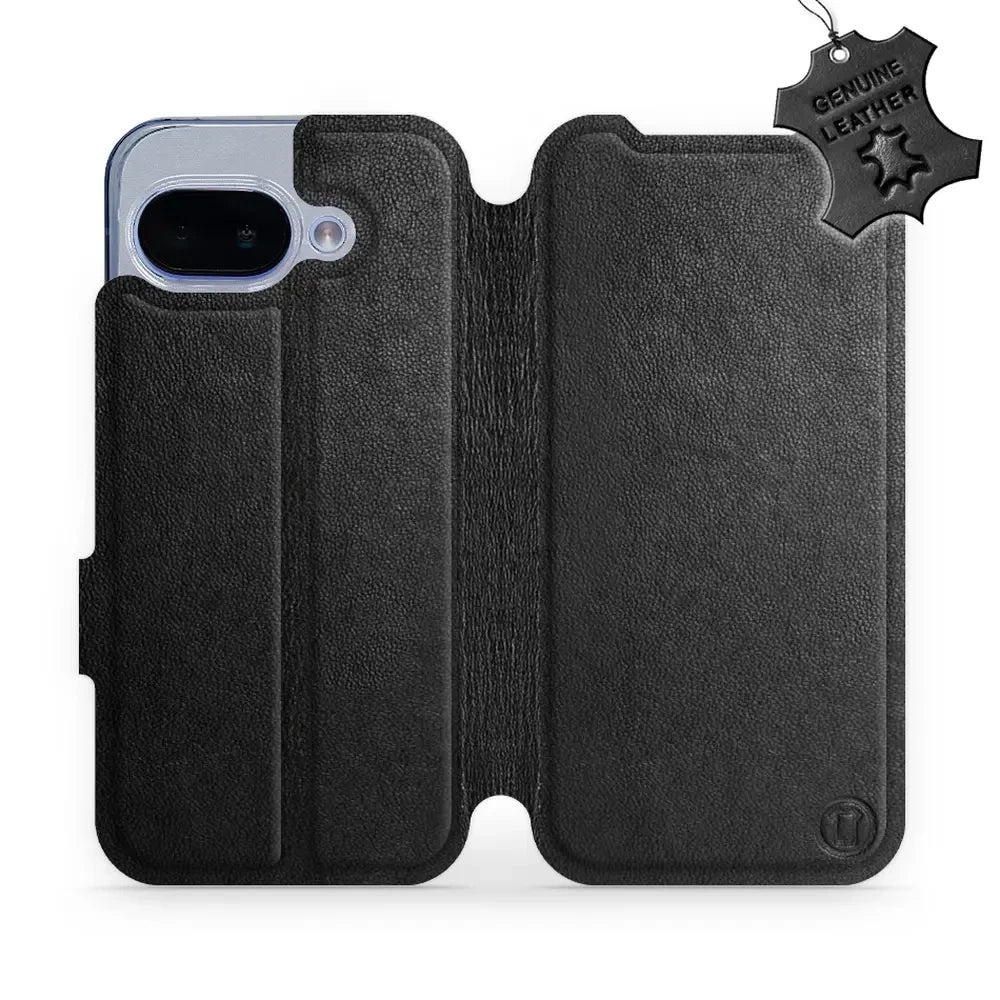 Echtleder Handyhülle für Google Pixel 9a, Mobiwear Leather, Schwarz