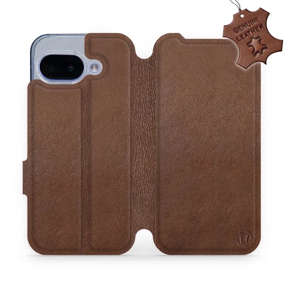 Echtleder Handyhülle für Google Pixel 9a, Mobiwear Leather, Braun