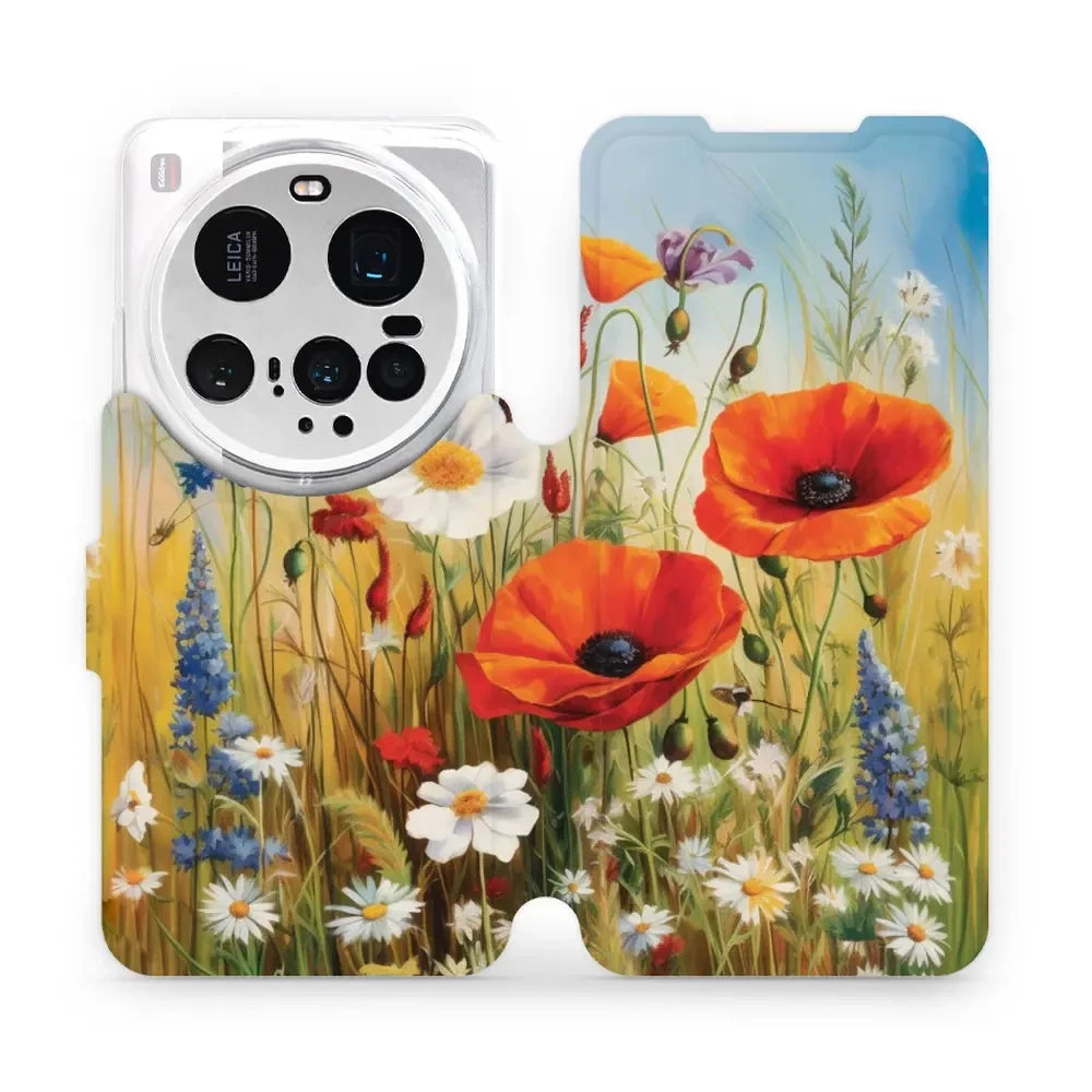 Handyhülle mit klappe für Xiaomi 15 Ultra, Mobiwear Book, Wiesenblumen